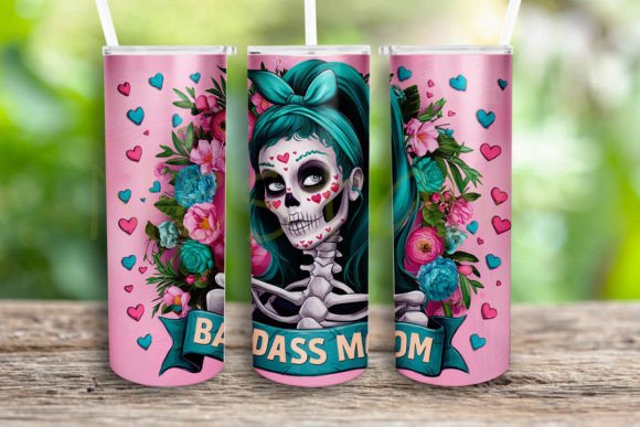 Badass Mom Tumbler Wrap: A Bold Embroidery Choice
