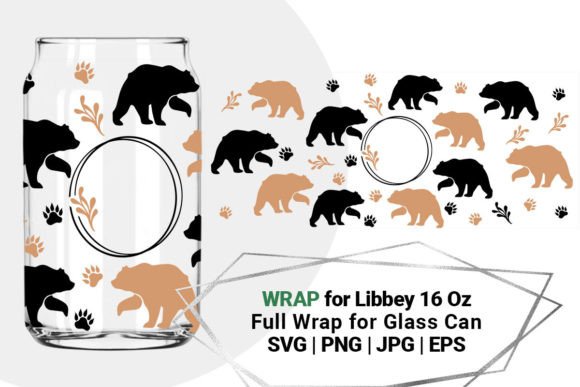 Bear Mom for Libbey 16 Oz, Can Glass