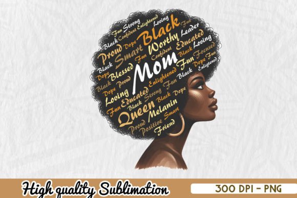 Black Mom Queen Afro PNG: A Versatile Design