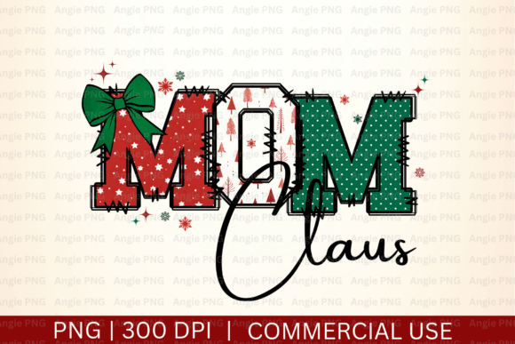 Christmas Mom Claus Doodle PNG: A Festive Embroidery Design