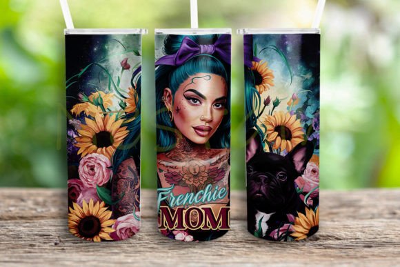 French Mom Floral Tattoo Tumbler Wrap