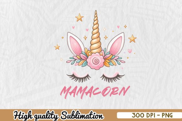 Funny Mamacorn Unicorn Mom Sublimation