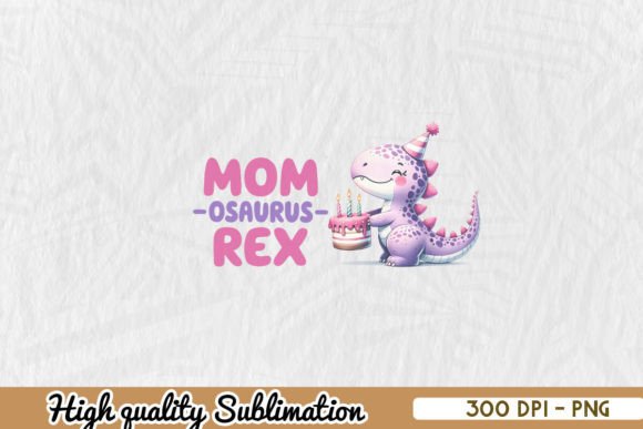 Mom Dinosaur Family Matching Birthday