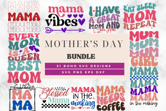 Retro Groovy Mother's Day SVG Bundle
